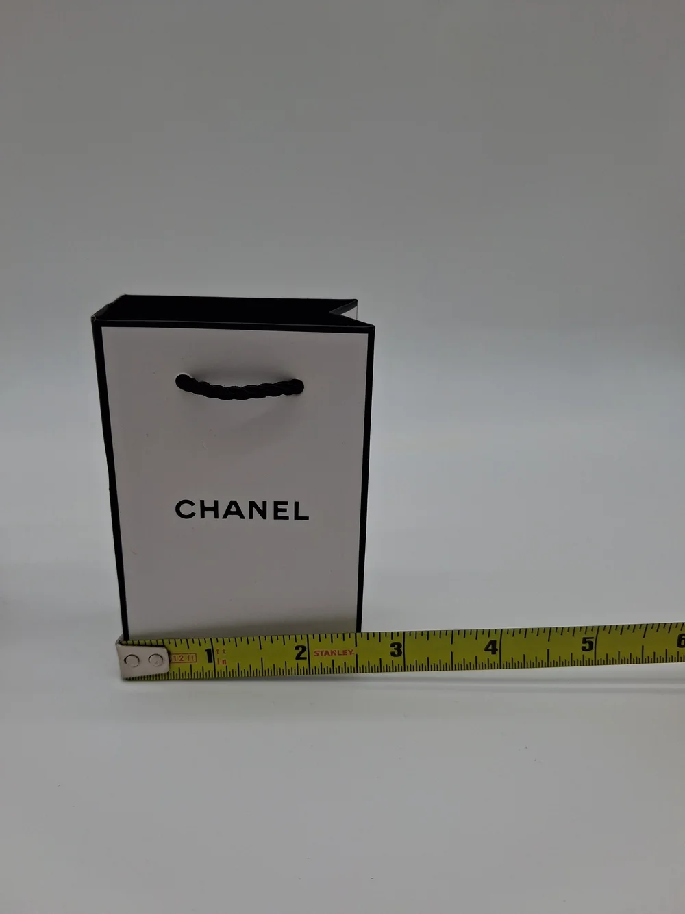 CHANEL Mini Shopping Gift Bags Pair White Black Boutique Packaging Set of 2